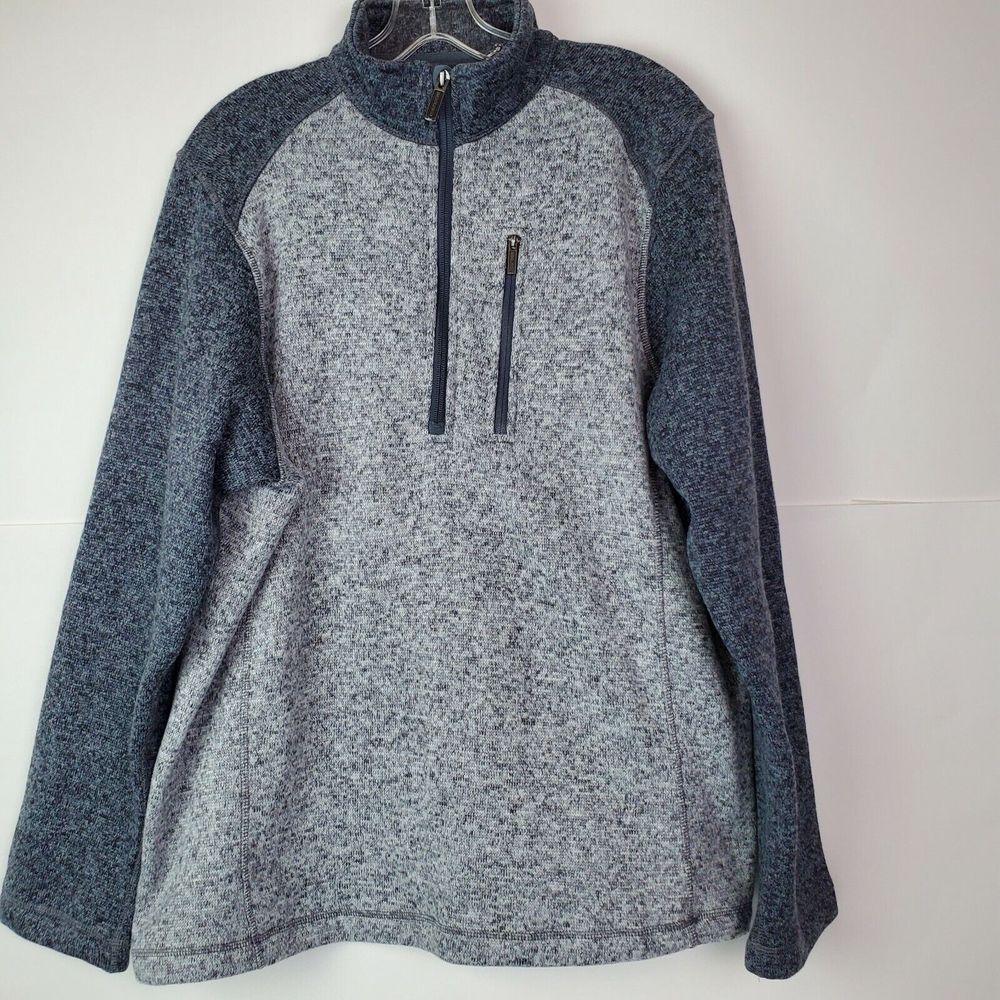 Woolrich Men's‎ 1/4 Zip Gray Knit Sweater Size L LS Mock Neck